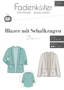 PPapierschnittmuster Blazer mit Schalkragen, Fadenkäfer